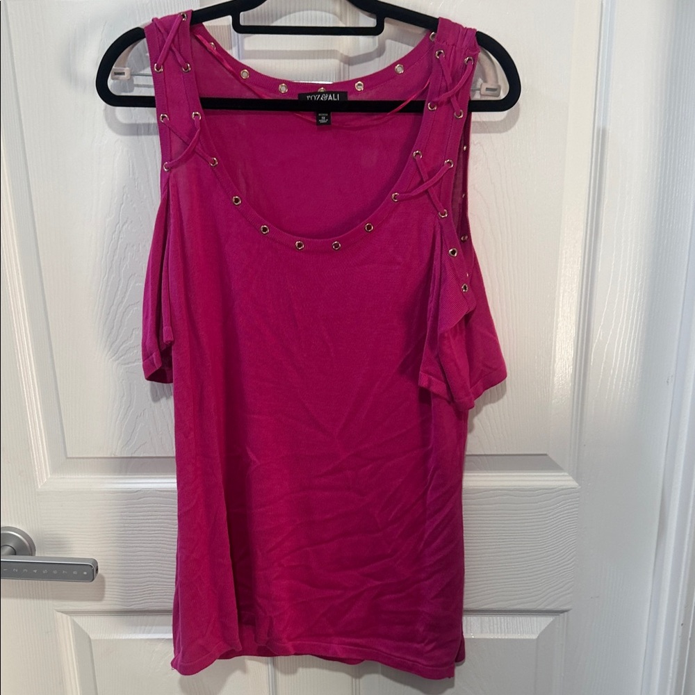 Roz & Ali Fuchsia Studded Tank Top